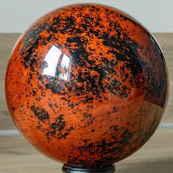 Fine Quality Mahonie Obsidian Sphere Bol - Hoogte: 12.8 cm -