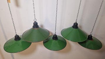 Plafondlamp (5) - Emaille, Staal - Geëmailleerde lampen 5