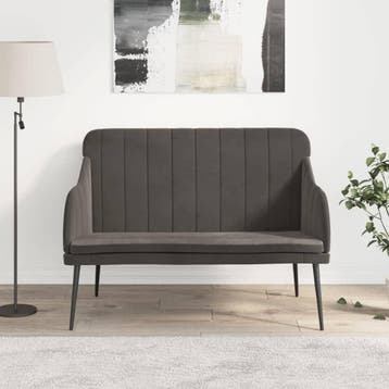 vidaXL Bankje 110x76x80 cm fluweel donkergrijs, Verzenden, Nieuw