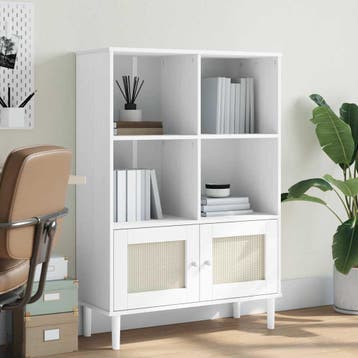 vidaXL Boekenkast SENJA rattan-look 90x35x130 cm grenenhout, Verzenden