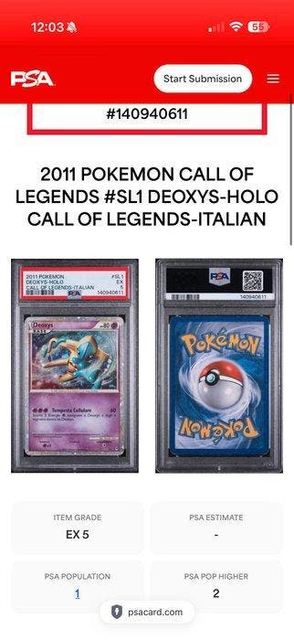 Pokémon - 1 Graded card - Deoxys SL1 Foil - PSA 5 - Various