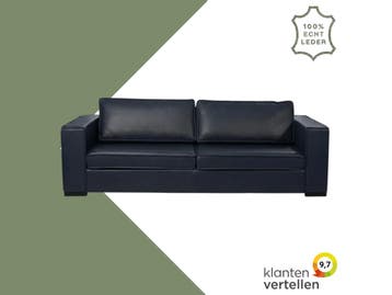 Leren bank Fine - 3,5 zits - Granada Blue (blauw) - Poten, Antiek en Kunst, Ophalen of Verzenden