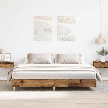 vidaXL Bedframe zonder matras 160x200 cm bewerkt hout oud, Verzenden