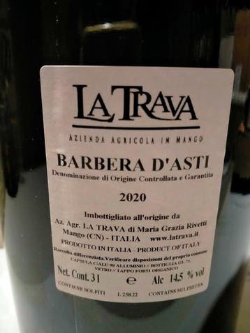 2020 La Trava, Barbera dAsti Art & Wine Botticelli &