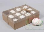 Ganzeneieren 8 cm leeggeblazen voor decoratie doos 12 stuks, Nieuw