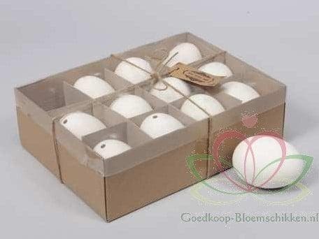 Ganzeneieren 8 cm leeggeblazen voor decoratie doos 12 stuks, Hobby & Loisirs créatifs, Bricolage