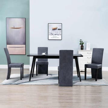 vidaXL Eetkamerstoelen 4 st kunstsuède grijs, Verzenden, Nieuw