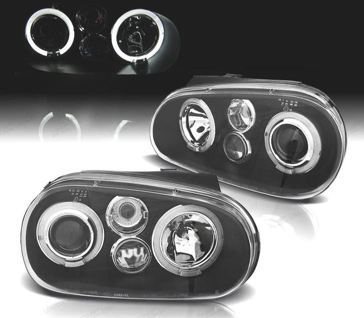 PHARES VOLKSWAGEN VW GOLF 4 97-03 LOOK R32 ANGEL EYES LED FO, Auto-onderdelen, Verlichting, Verzenden