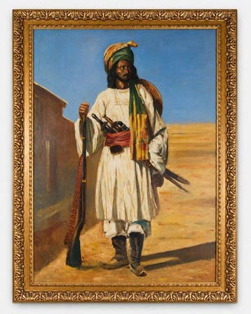 European School (XX) - North African Warrior with Rifle, Antiek en Kunst