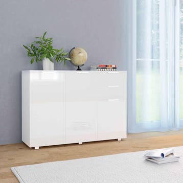 vidaXL Dressoir 107x35x80,5 cm hoogglans wit, Huis en Inrichting, Kasten | Dressoirs, Verzenden, Nieuw