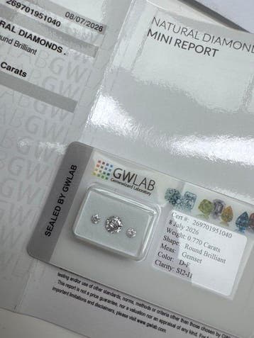 Zonder minimumprijs - 3 pcs Diamant (Natuurlijk) - 0.77 ct -, Nieuw