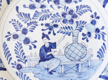 Delft ARK - Assiette - Décor asiatique 18e - Faïence de, Antiquités & Art