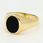 Ring - 18 karaat Geel goud Onyx, Nieuw