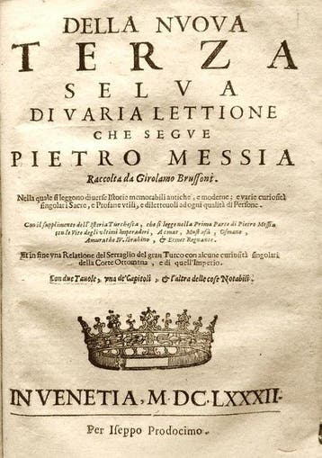 Messia Pietro. - Selva di varia Lettione di Pietro Messia. -, Antiek en Kunst