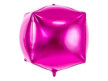 Helium Ballon Kubus Fuchsia Leeg 35cm, Verzenden, Nieuw