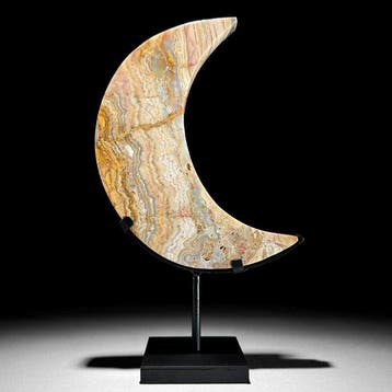 Sans prix de réserve - Magnifique agate dentelle Moon-Shaped