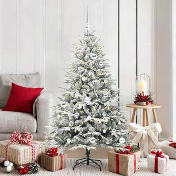 vidaXL Kunstmatige Voorverlichte Kerstboom met Ballenset, Verzenden, Nieuw