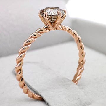 Zonder minimumprijs - Ring - 14 karaat Roségoud - 0.90ct., Nieuw