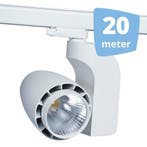 *TIP*  LED railverlichting vento wit 20 spots + 20m rails, Ophalen of Verzenden, Nieuw