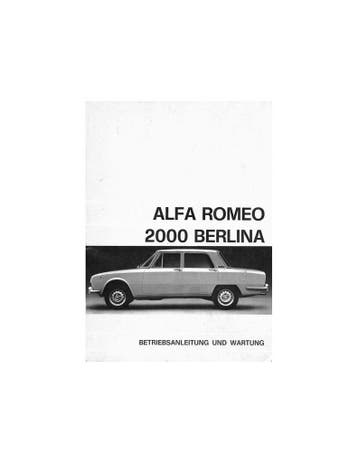 1971 ALFA ROMEO 2000 BERLINA INSTRUCTIEBOEKJE DUITS