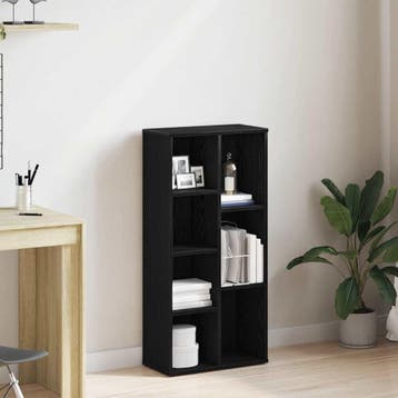 vidaXL Boekenkast 50x25x104 cm bewerkt hout zwart, Verzenden, Nieuw
