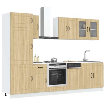 vidaXL 8-delige Keukenkastenset Kalmar bewerkt hout sonoma, Verzenden