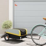 vidaXL Fietstrailer 30 kg ijzer zwart en geel, Verzenden