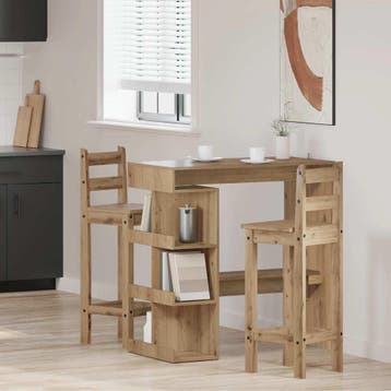 vidaXL Bartafel met opbergrek 100x48x101,5 cm artisanaal, Verzenden, Nieuw