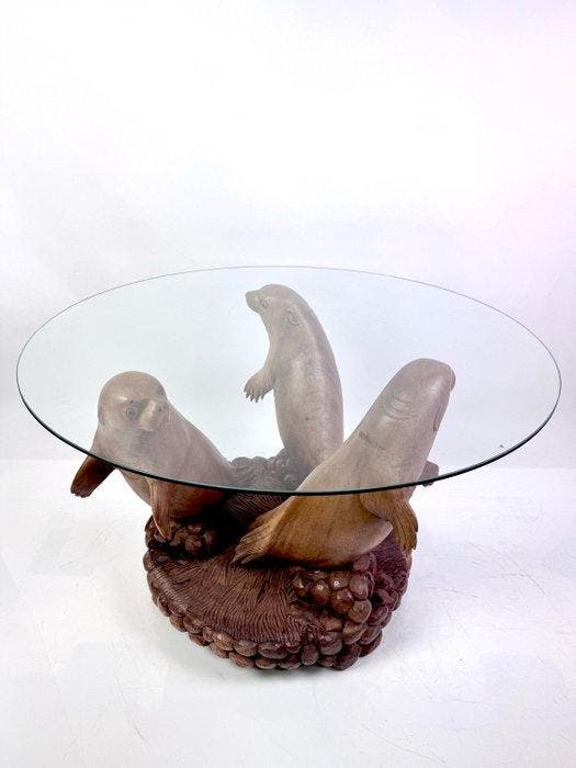 Table - Bois - Base sculpturale pour table, Antiquités & Art, Art | Objets design