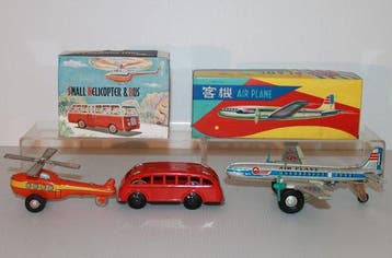 Shanghai Toys - Speelgoed Airplane MF107 + Helicopter en Bus