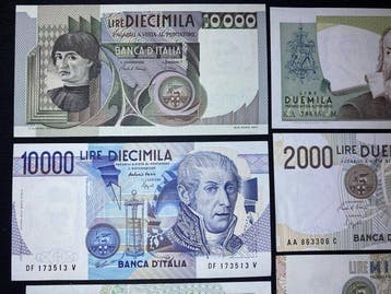 Italië. - 500, 2 x 1.000, 2 x 2.000, 5.000, 2 x 10.000 Lire