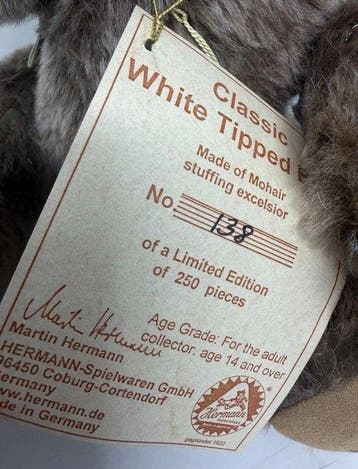 Hermann - Ours en peluche Classic White Tipped Bear -