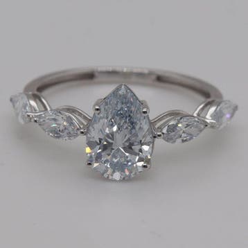 Zonder minimumprijs - Ring - 14 karaat Witgoud - 2.22ct. tw.