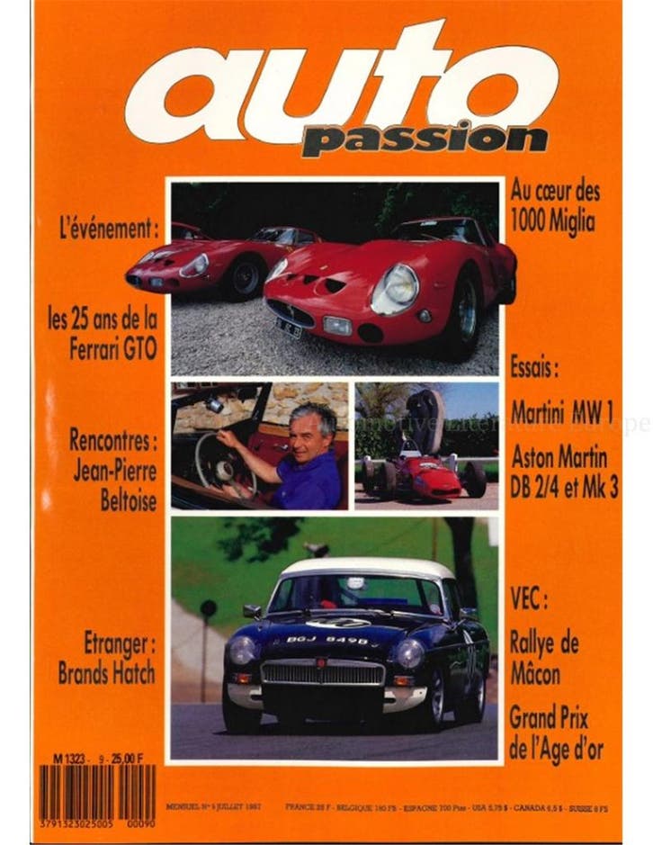 1987 AUTO PASSION TIJDSCHRIFT 9 FRANS, Boeken, Auto's | Folders en Tijdschriften