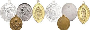 Lot von 4 medaille Religion Wallfahrt:, Postzegels en Munten, Penningen en Medailles, Verzenden