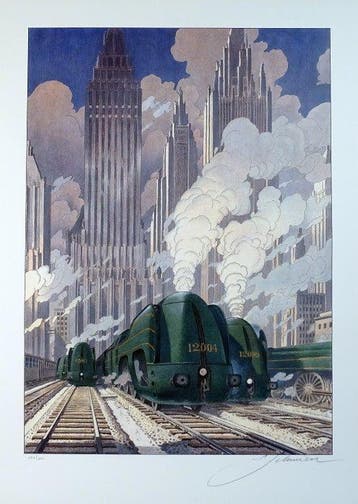 Schuiten, François - 1 Offset Print - Type 12 - New York -