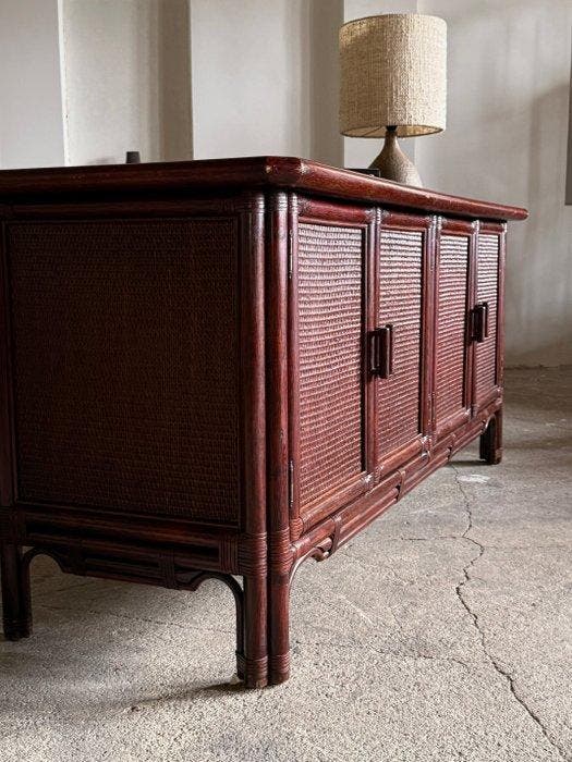 Dressoir - Bamboe, Rattan, Hout, Antiquités & Art, Antiquités | Meubles | Chaises & Canapés