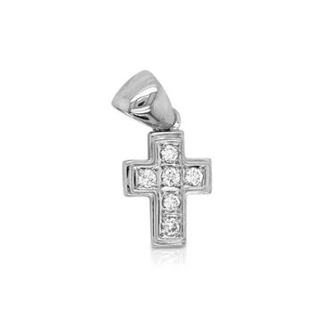 Pendentif en forme de croix - 18 carats Or blanc Diamant