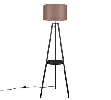 Trio COLETTE vloerlamp | E27 Fitting | mat zwart met taupe |, Verzenden
