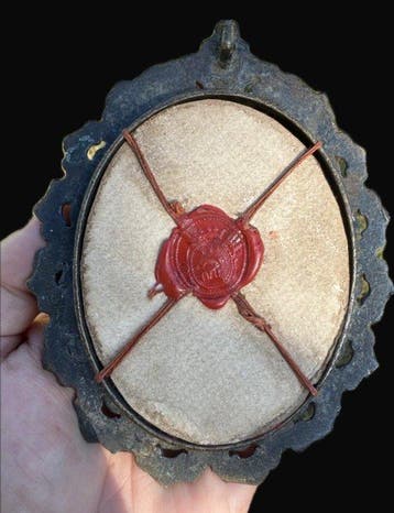 Relikwie - Brons, Glas, Textiel - 1850-1900 - Relikwieën van