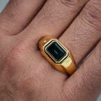 Zonder minimumprijs - Ring Verguld Smaragd - Diamant - 18k