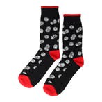 Sokken - Dobbelstenen Print - Zwart Wit Rood - Katoen - Maat