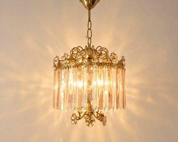 Plafondlamp - Ornamentale hanglamp van goudkleurige messing