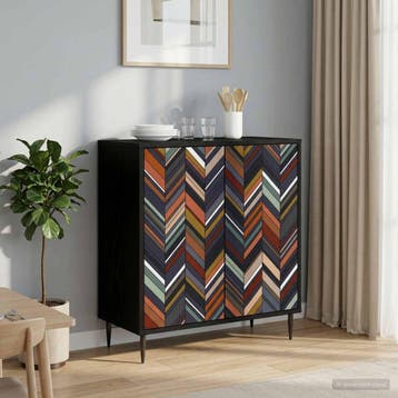 vidaXL Dressoir OMMEN Zwart eiken 69 x 33 x 76 cm Bewerkt, Verzenden