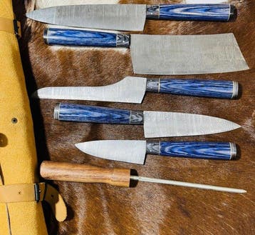 Keukenmes - Set van keuken- en kampeermessen (0214) - Greep