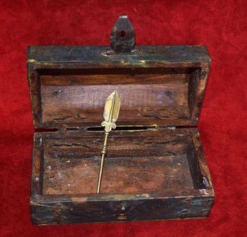 Trouwkist (2) - Teak - 1940-1950 - Bronzen wasstift