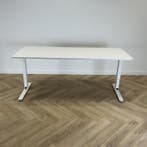Haworth verstelbaar bureau vv kabelgoot  200x80 cm, wit, Huis en Inrichting, Bureaus, In hoogte verstelbaar, Gebruikt