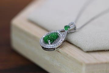 Zonder minimumprijs - Ketting met hanger Zilver - 0.80ct.