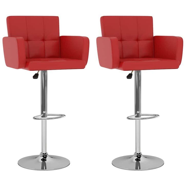 2x Kunstleer Rood | Tweede Kansje | Hoge rug & arm, Maison & Meubles, Tabourets de bar, Envoi