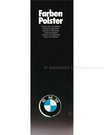 1975 BMW PROGRAMMA KLEUREN EN BEKLEDING BROCHURE, Nieuw